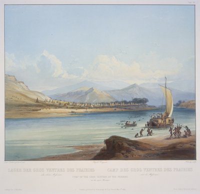Camp des Gros Ventres des Prairies sur le Haut Missouri - Karl Bodmer