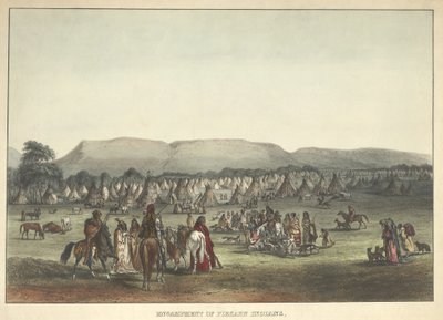 Campement des Indiens Piekann, pub. 1842 - Karl Bodmer