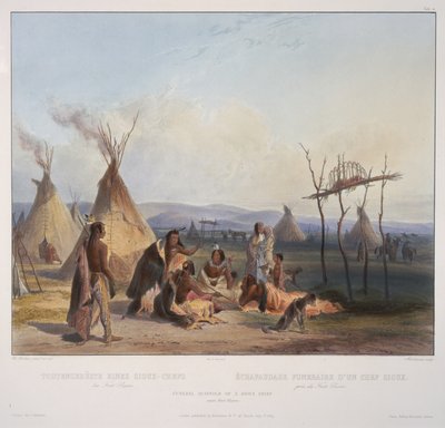 Échafaud funéraire - Karl Bodmer