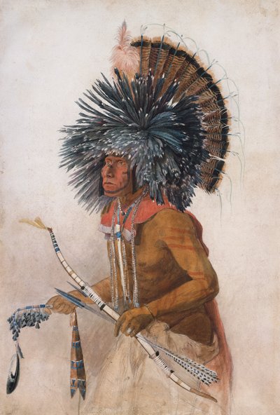 Pehriska-Ruhpa, Guerrier Hidatsa, en Costume de la Danse du Chien - Karl Bodmer