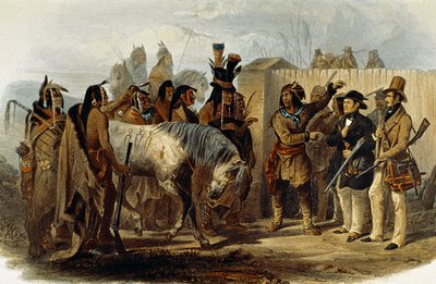 Le prince Max von Wied-Neuwied (1782-1867) et Karl Bodmer sont accueillis par les Indiens Hidatsa - Karl Bodmer