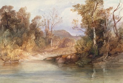 Vue sur le Missouri, tombe de Blackbird - Karl Bodmer