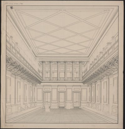 Berlin. Schauspielhaus sur le Gendarmenmarkt, salle de concert. Vue - Karl Friedrich Schinkel