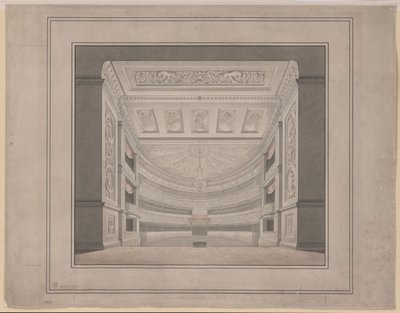 Berlin. Schauspielhaus sur le Gendarmenmarkt, auditorium - Karl Friedrich Schinkel
