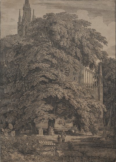 Église gothique parmi les chênes - Karl Friedrich Schinkel