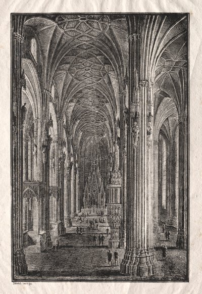Intérieur de la cathédrale Saint-Étienne à Vienne, vers 1810 - Karl Friedrich Schinkel