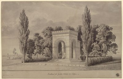 Lützen. Projet de monument au roi Gustave II Adolphe de Suède sous la forme d