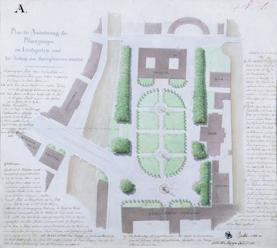Redessin du Lustgarten - Karl Friedrich Schinkel