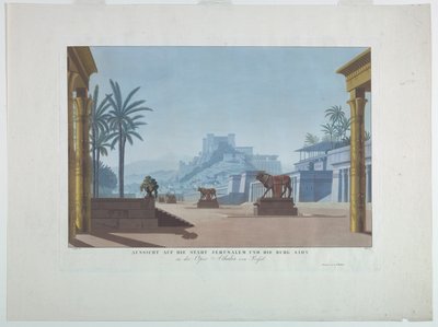 Décor de scène : Jérusalem et le mont Sion, pour Athalie - Karl Friedrich Schinkel