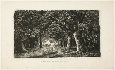Chemin forestier avec une calèche - Karl Friedrich Schinkel