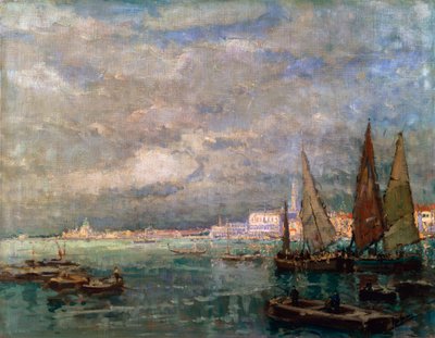 Paysage avec bateaux, fin du XIXe ou début du XXe siècle - Karl Hagemeister