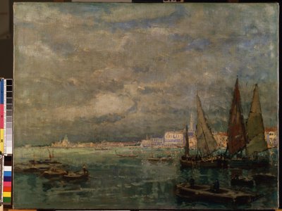 Vue de voiliers dans la lagune de Venise (Peinture de Karl Hagemeister) - Karl Hagemeister