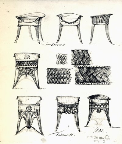 Dessins pour tabourets - Karl Haller von Hallerstein
