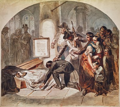Enterrement du démocrate Robert Blum fusillé en octobre 1848 à Vienne - Karl Hermann Schmolze