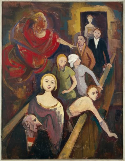 Sur les escaliers avec un ange - Karl Hofer