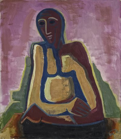 Homme assis à table - Karl Hofer
