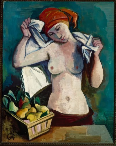 Demi-nu féminin avec corbeille de fruits - Karl Hofer