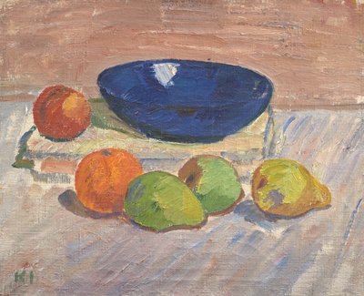 Nature morte avec bol bleu et fruits - Karl Isakson