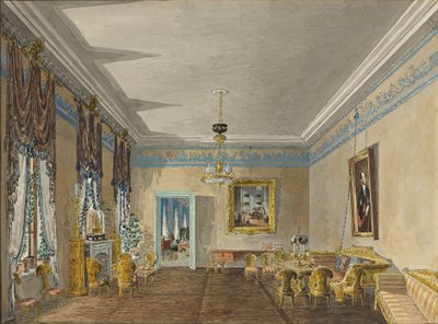 Salon dans la maison de la princesse Anna Gagarina à Saint-Pétersbourg, 1799 - Karl Ivanovich Kolmann