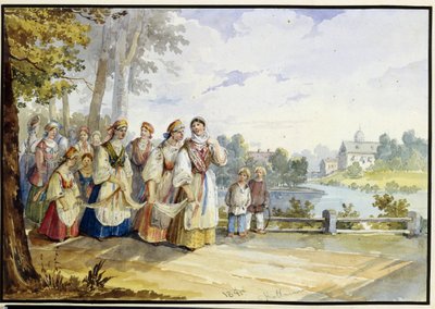 Jeunes paysannes russes en robe de fête - Karl Ivanovich Kolmann