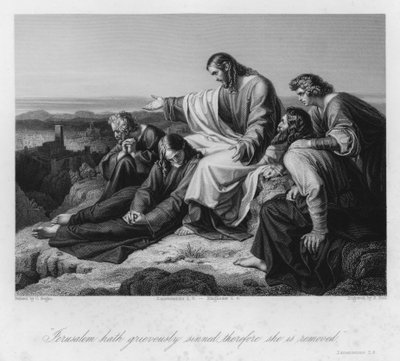 Christ prédisant la chute de Jérusalem, Lamentations I, 8 (gravure) - Karl Joseph (after) Begas