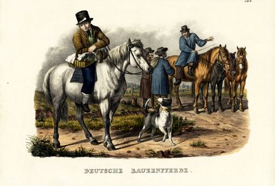 Chevaux de ferme allemands, 1824 - Karl Joseph Brodtmann