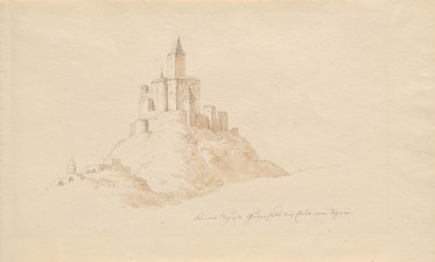 Le vieux château Gutenfels près de Kaub sur le Rhin - Karl Julius Von Leypold