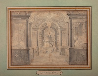 Napoléon au travail dans la bibliothèque du château de Malmaison, c.1806 - Karl Loeillot Hartwig