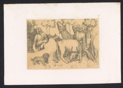 Paul de Thèbes regarde un homme avec deux bœufs - Karl Palzow