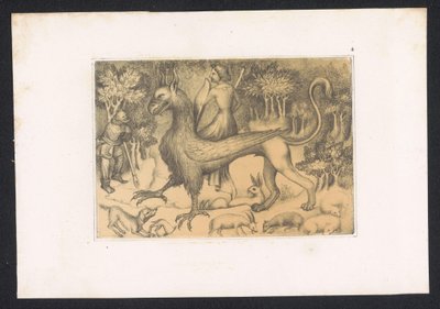 Femme assise sur un griffon - Karl Palzow