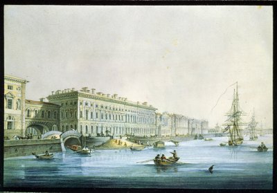 Vue sur le quai des palais à Saint-Pétersbourg - Karl Pavlovich Beggrov