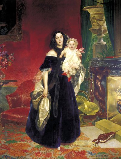 Maria Arkadyevna Stolypina Beck avec sa fille - Karl Pavlovich Bryullov