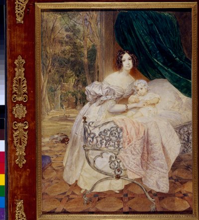 Portrait de Maria Butevena avec sa fille Maria - Karl Pavlovich Bryullov