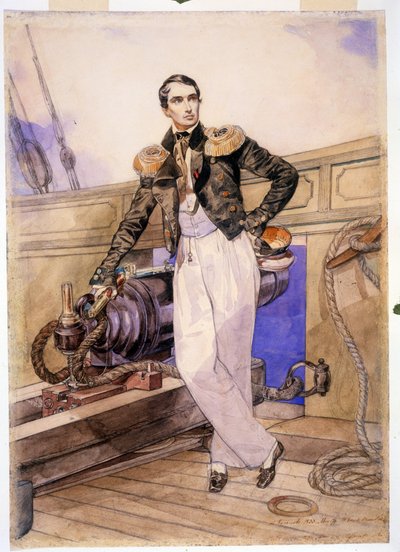 Vladimir Alekseievitch Kornilov à bord du brick Thémistocle - Karl Pavlovich Bryullov