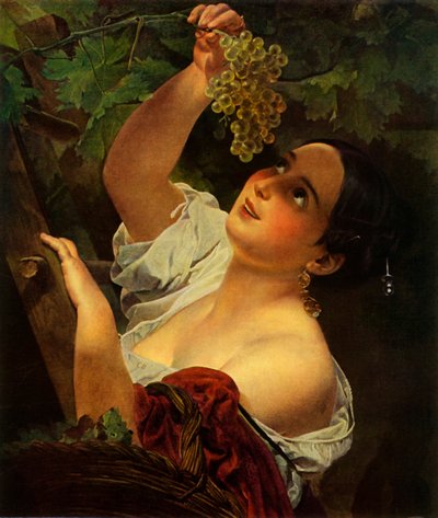 Midi italien, Fille italienne cueillant des raisins - Karl Pavlovich Bryullov