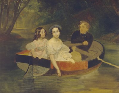Autoportrait avec la baronne Yekaterina Meller-Zakomelskaya et sa fille dans un bateau, 1833-1835 - Karl Pavlovich Bryullov