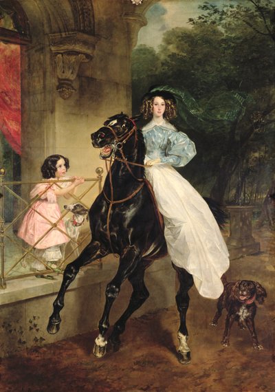 La cavalière, portrait de Giovanina et Amacilia Paccini, pupilles de la comtesse Samoilova, 1832 - Karl Pavlovich Bryullov