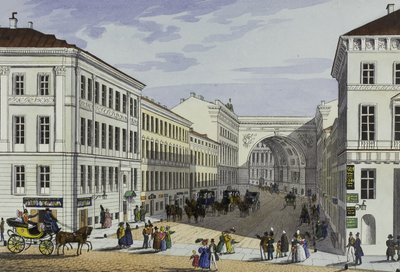 Rue Millionnaya et maison Kotomin à Saint-Pétersbourg, première moitié du 19e siècle - Karl Petrovich Beggrov