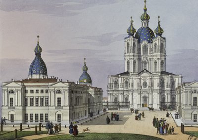 Le couvent Smolny de la Résurrection à Saint-Pétersbourg, première moitié du 19e siècle - Karl Petrovich Beggrov