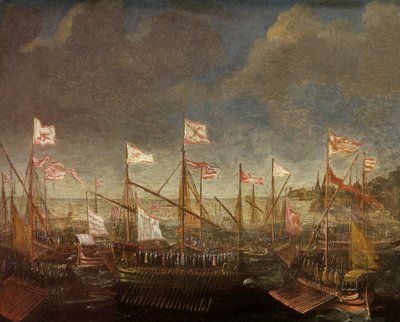 Paysage marin méditerranéen avec galères - Kasper van Eyck