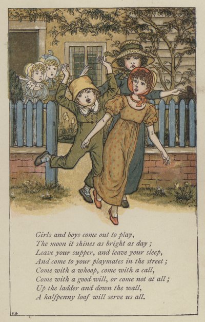 Les filles et les garçons sortent pour jouer - Kate (after) Greenaway