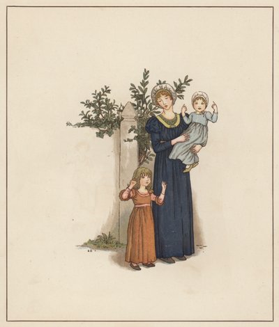 Illustration de Kate Greenaway pour Le Joueur de Flûte de Hamelin par Robert Browning (lithographie en couleur) - Kate (after) Greenaway