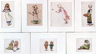 Collection de miniatures aquarelles d