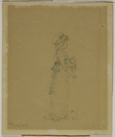 Fille avec chat - Kate Greenaway