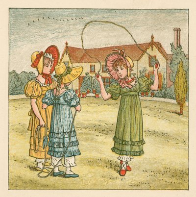 Filles sautant à la corde - Kate Greenaway