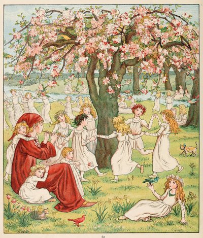 Comment leurs enfants ont été enlevés, du Joueur de flûte de Hamelin, pub. 1888 - Kate Greenaway