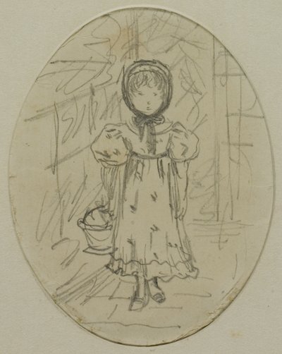 Petite fille dans un jardin - Kate Greenaway
