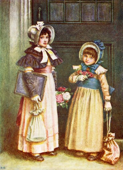 Deux filles allant à l