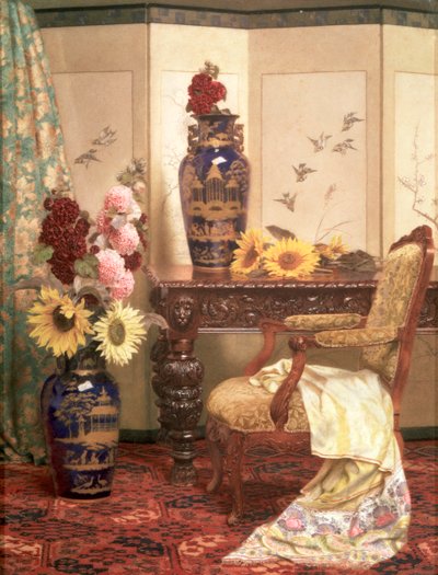 Tournesols et roses trémières, 1889 - Kate Hayllar
