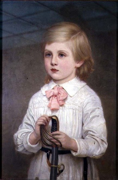 Portrait en buste du major Sir Guy Colin Campbell, 4e Bt. enfant - Kate Perugini